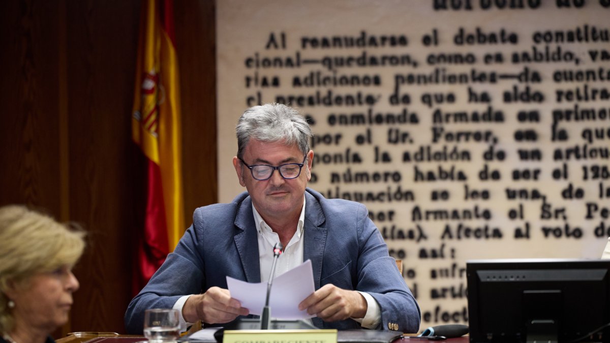 El socio de Santos Cerdán, Joseba Antxon Alonso, durante una comparecencia en la Comisión de Investigación sobre el caso Koldo en el Senado