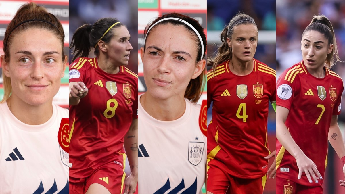Las capitanas de la selección: Alexia Putellas, Mariona, Aitana, Irene Paredes y Olga Carmona.