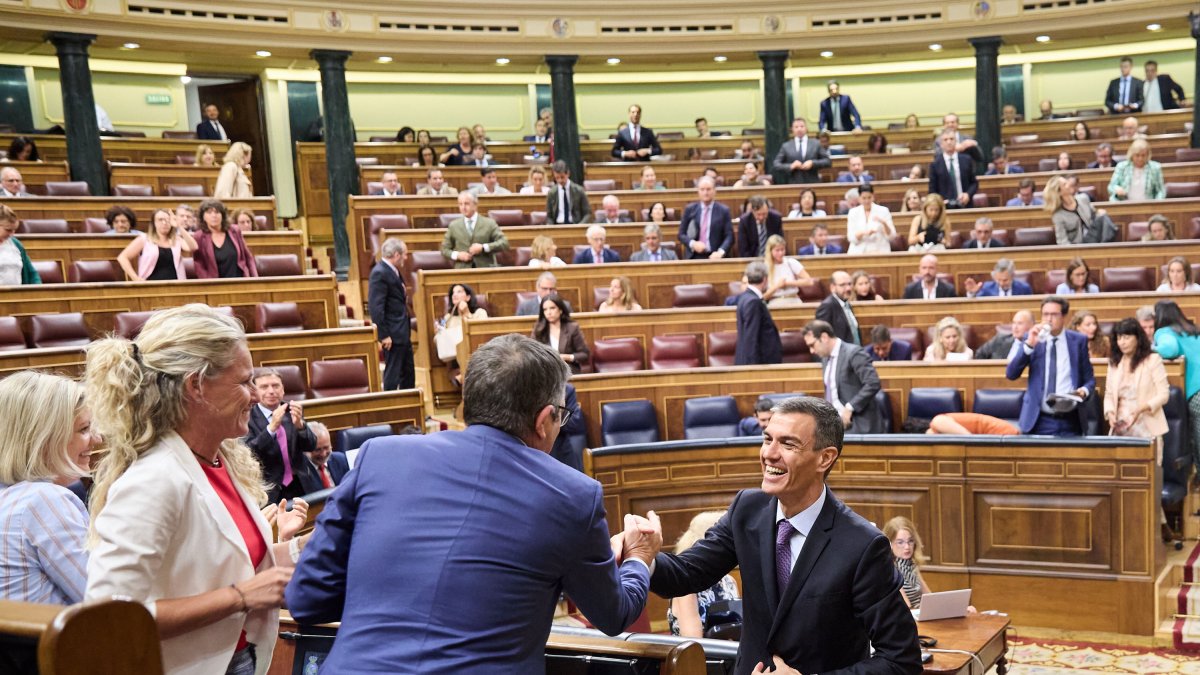 El presidente del Gobierno, Pedro Sánchez en el Congreso de los Diputados