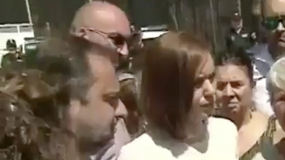 Diana Morant, José Luis Ábalos y Koldo García en Llutxent tras el incendio de 2018