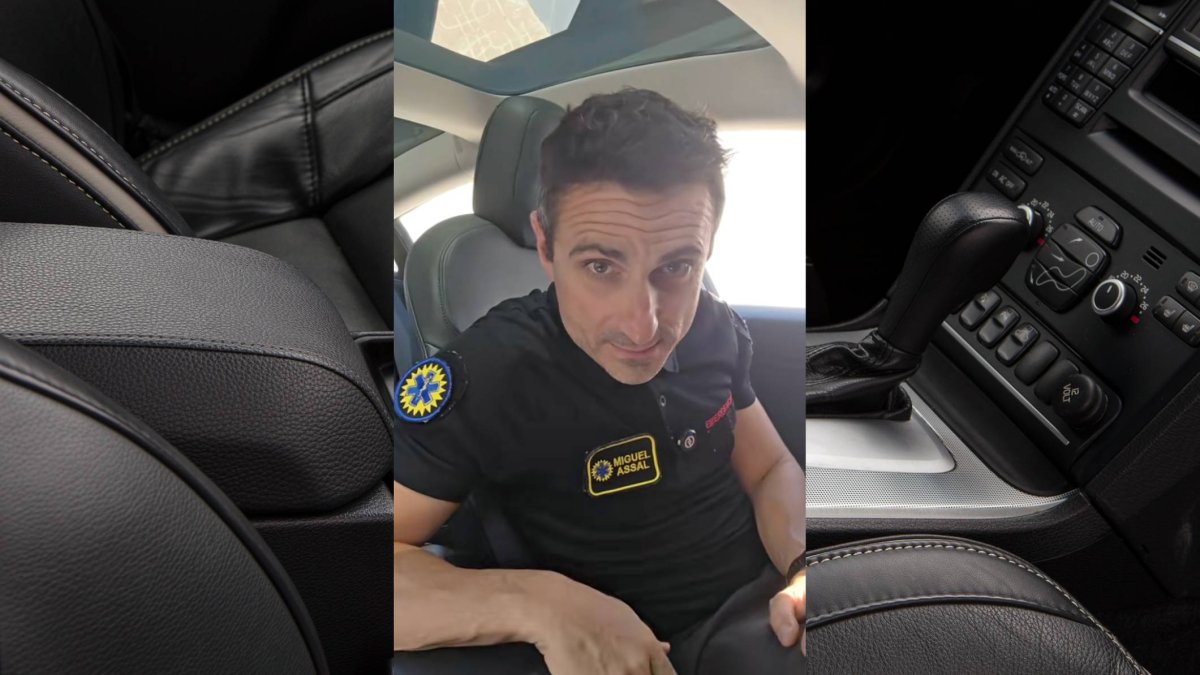 Miguel Assal, técnico de emergencias, muestra en un vídeo desde su coche cómo una botella de agua puede concentrar la luz solar y provocar un incendio en cuestión de minutos.