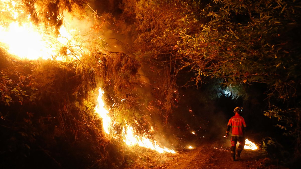 Los bomberos avanzan en el control del fuego en Ibias (Asturias) y mejora la situación en Lugo