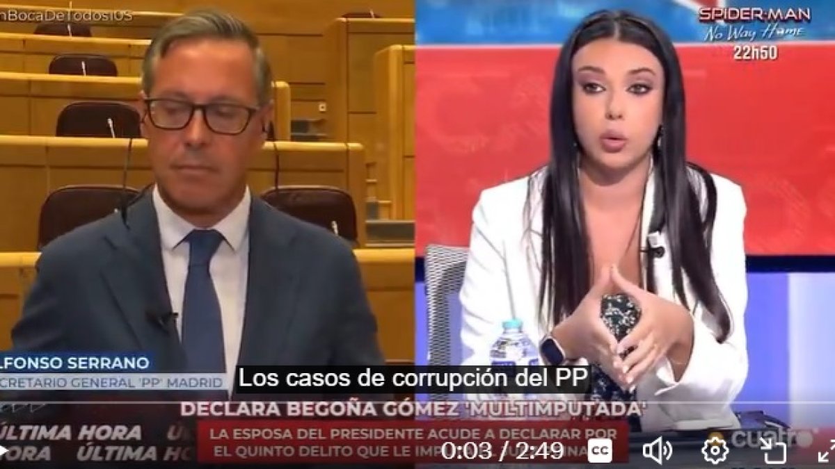 Alfonso Serrano destroza a Sarah Santaolalla por llamar asesino a Mazón: "debato con periodistas, no con activistas"