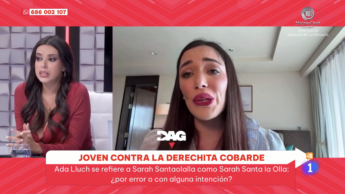 Sarah Santaolalla insulta a Ada Lluch "no reparto cacahuetes a los monos de la derecha"