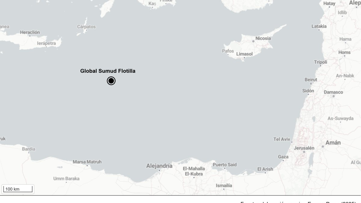 La Flotilla entra en "zona de alto riesgo" en su travesía a Gaza bajo la vigilancia (y el aviso) de Israel: síguelo en directo
