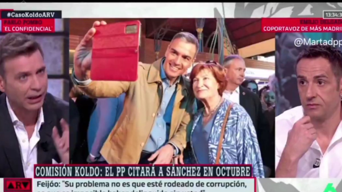 El repaso de Pablo Pombo a Emilio Delgado por intentar tapar la corrupción de Sánchez: "un caso único en el mundo"