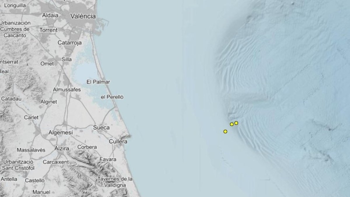 Tres terremotos sacuden la costa de Cullera en plena madrugada: el último, a solo 0 km de profundidad