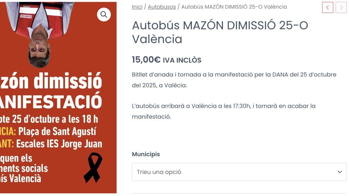 El catalanismo y la izquierda pagan decenas de autobuses para ir contra Mazón el 25 de octubre