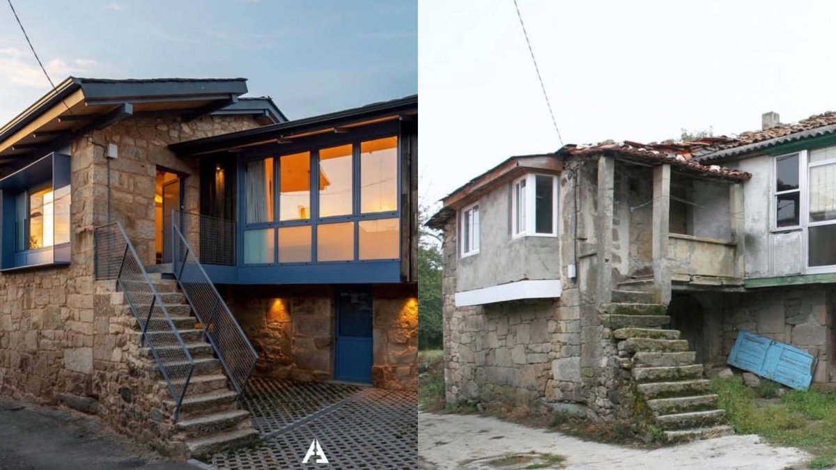 Antes y después de la Casa Castromao en Ourense: de una ruina rural a un ejemplo internacional de arquitectura contemporánea. Foto: Héctor Santos‑Díez.