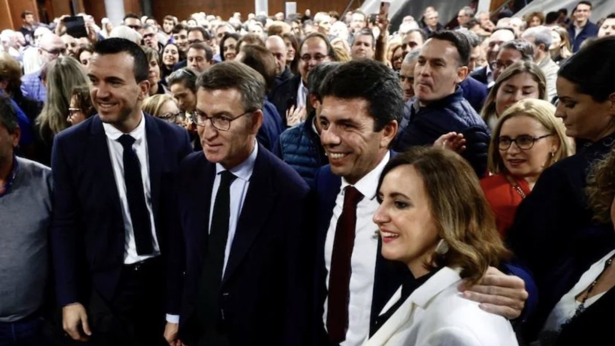 Vicent Mompó, Alberto Núñez Feijóo, Carlos Mazón y María José Catalá