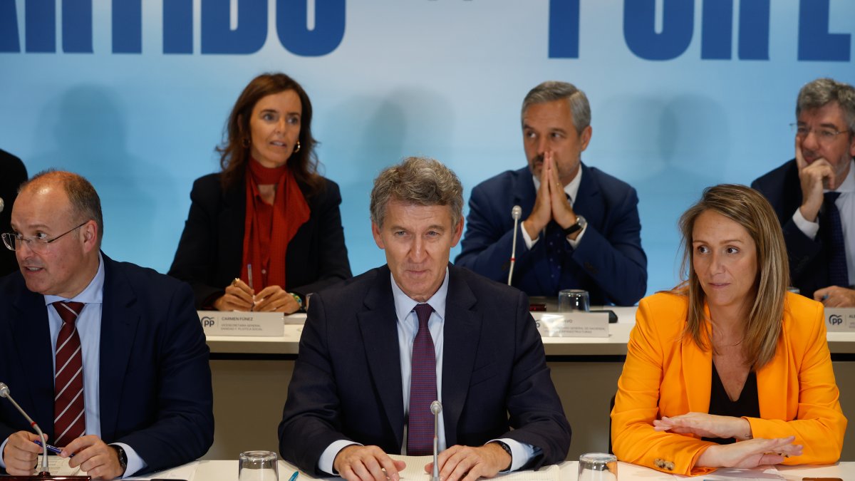El presidente del PP, Alberto Núñez Feijóo, preside el Comité Ejecutivo Nacional