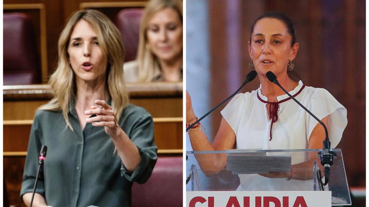 La diputada del PP, Cayetana Álvarez de Toledo, y la presidenta de México, Claudia Sheinbaum