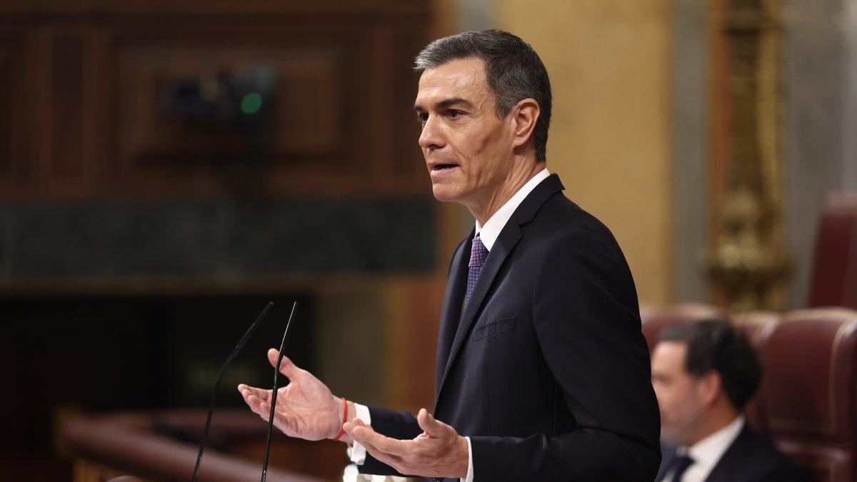 El presidente del Gobierno, Pedro Sánchez, interviene en el Congreso