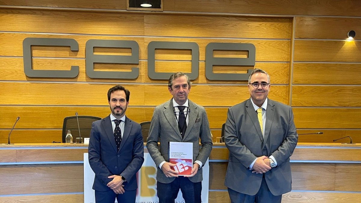 Presentación del informe 'El turismo de eventos en la Comunidad de Madrid: una aproximación a su impacto económico'.
REMITIDA / HANDOUT por INSTITUTO DE ESTUDIOS ECONÓMICOS