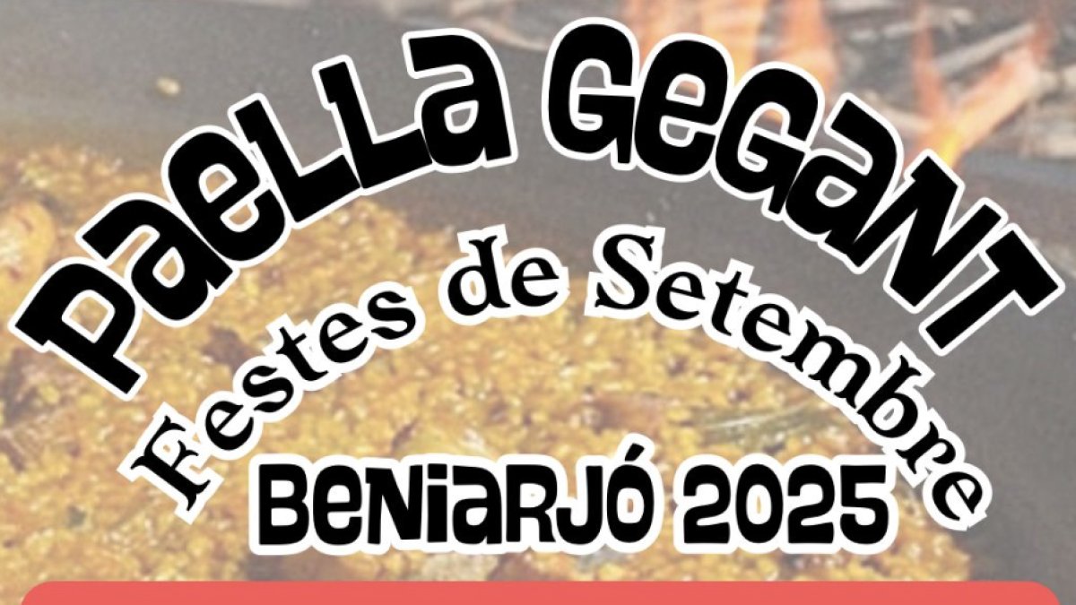 Anuncio de la paella gigante de Beniarjó objeto de la polémica