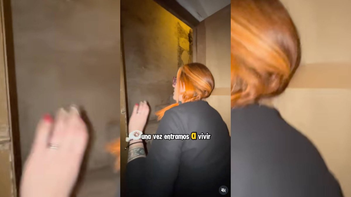 Jordana Salvado muestra uno de los accesos que descubrieron “una vez entramos a vivir”, revelando partes desconocidas de la casa.