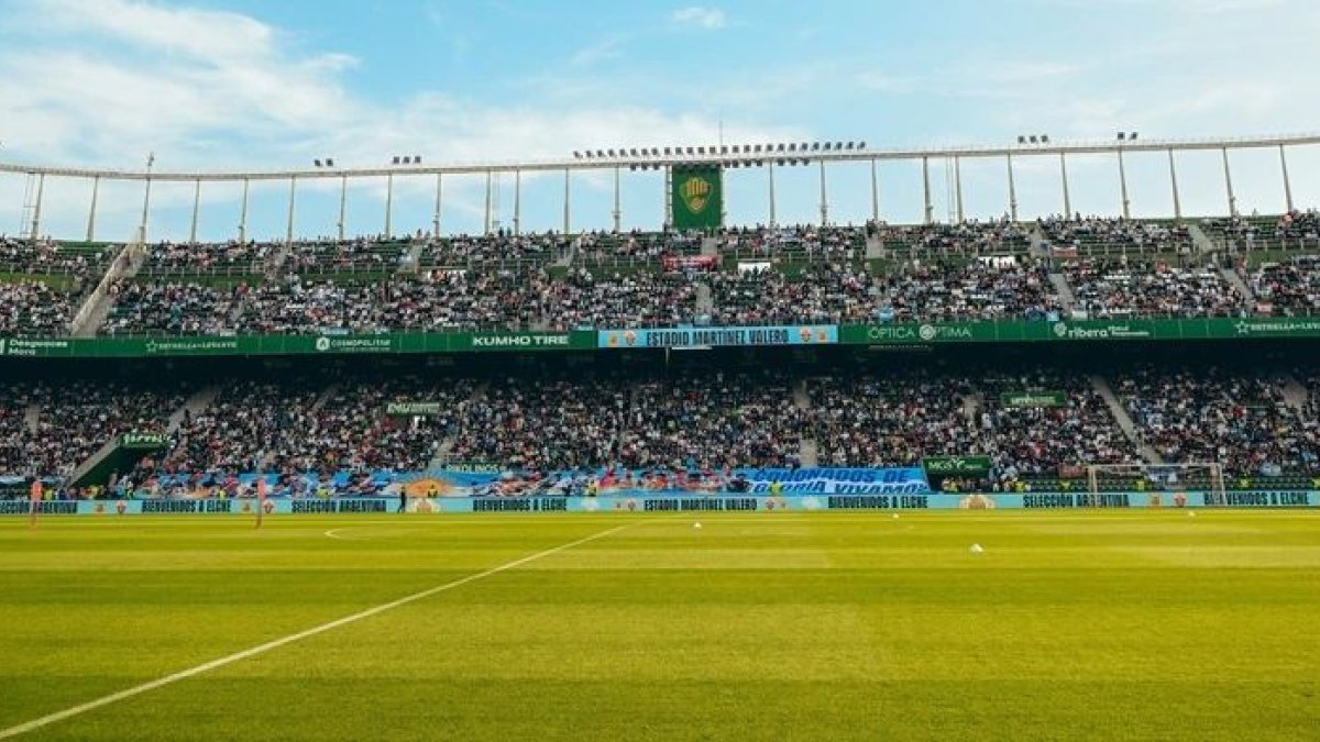 Estadio Martínez Valero de Elche en el entrenamiento de Argentina