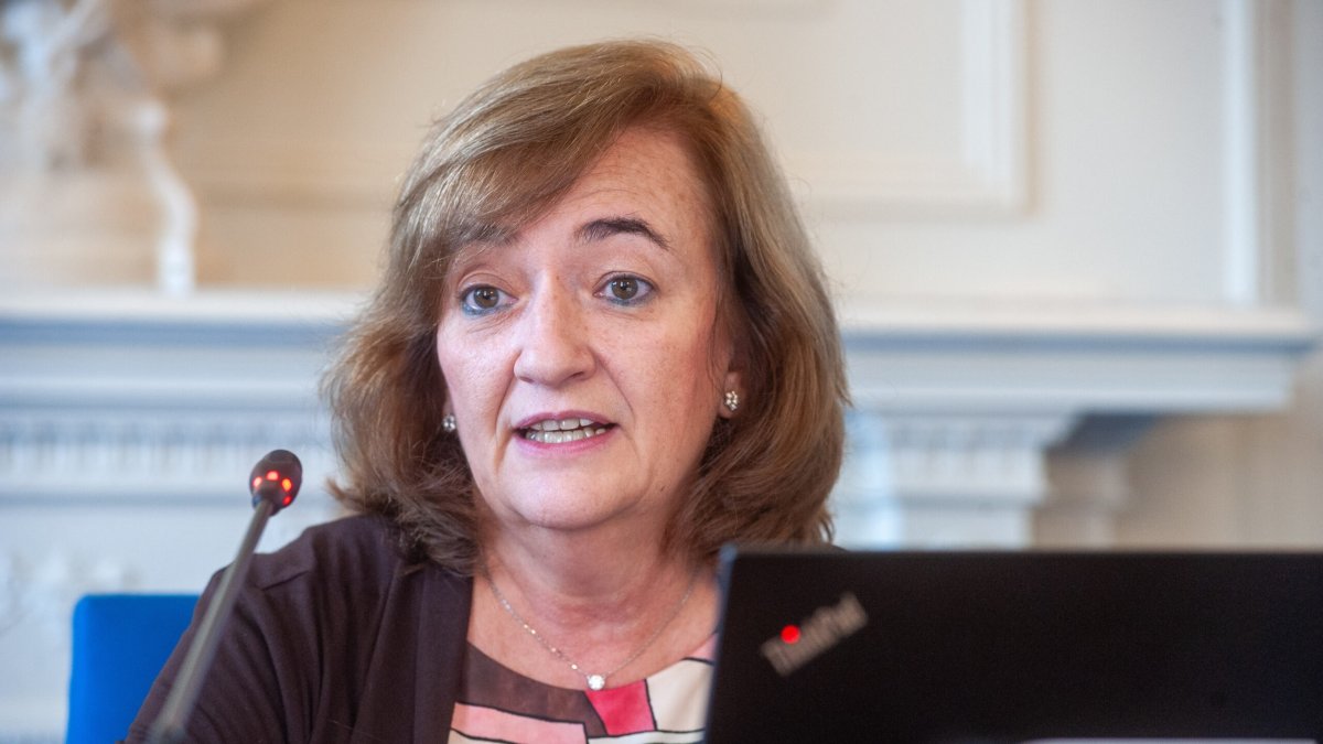 La presidenta de la Airef, Cristina Herrero, durante el XLII seminario de economía de la APIE y la UIMP, el 24 de junio de 2025.
REMITIDA / HANDOUT por APIE
24/6/2025