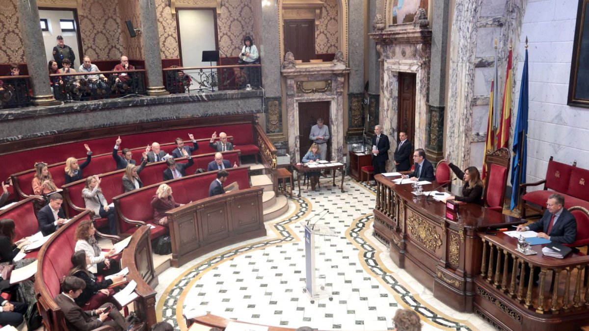 Imagen del pleno ordinario del mes de octubre del Ayuntamiento de Valencia