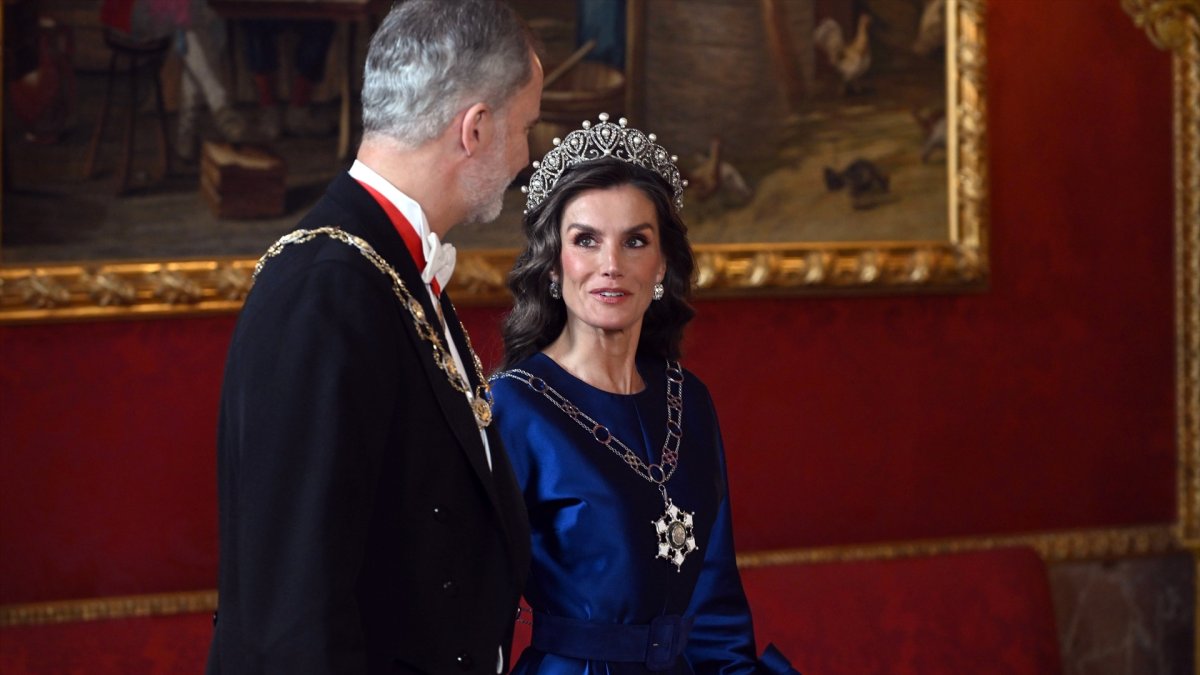 Don Felipe y Doña Letizia, en la cena en honor al Sultán de Omán.