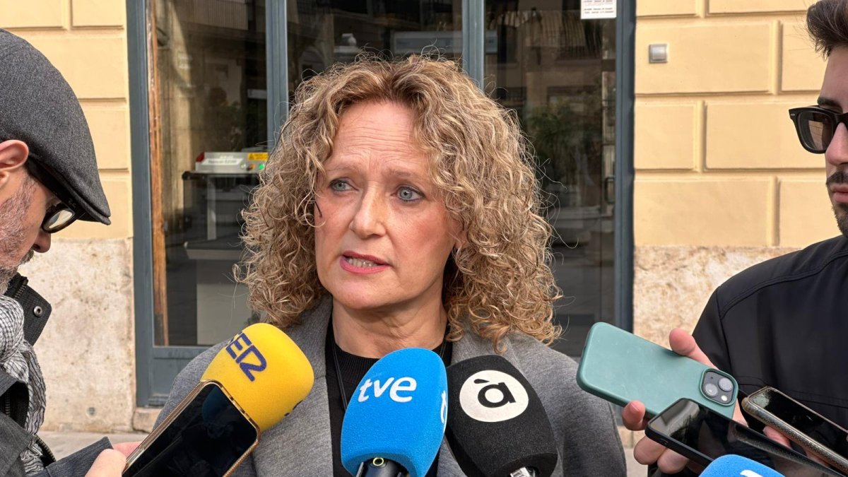 Amparo Folgado en las puertas de la Diputación de Valencia.