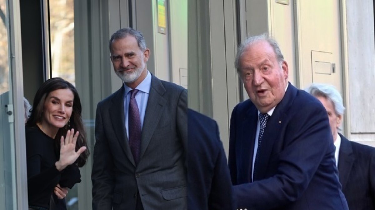 Felipe VI, Doña Letizia y el Emérito, en el 60 cumpleaños de la Infanta Elena en 2023.