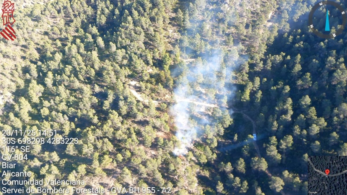 Incendio declarado en Biar