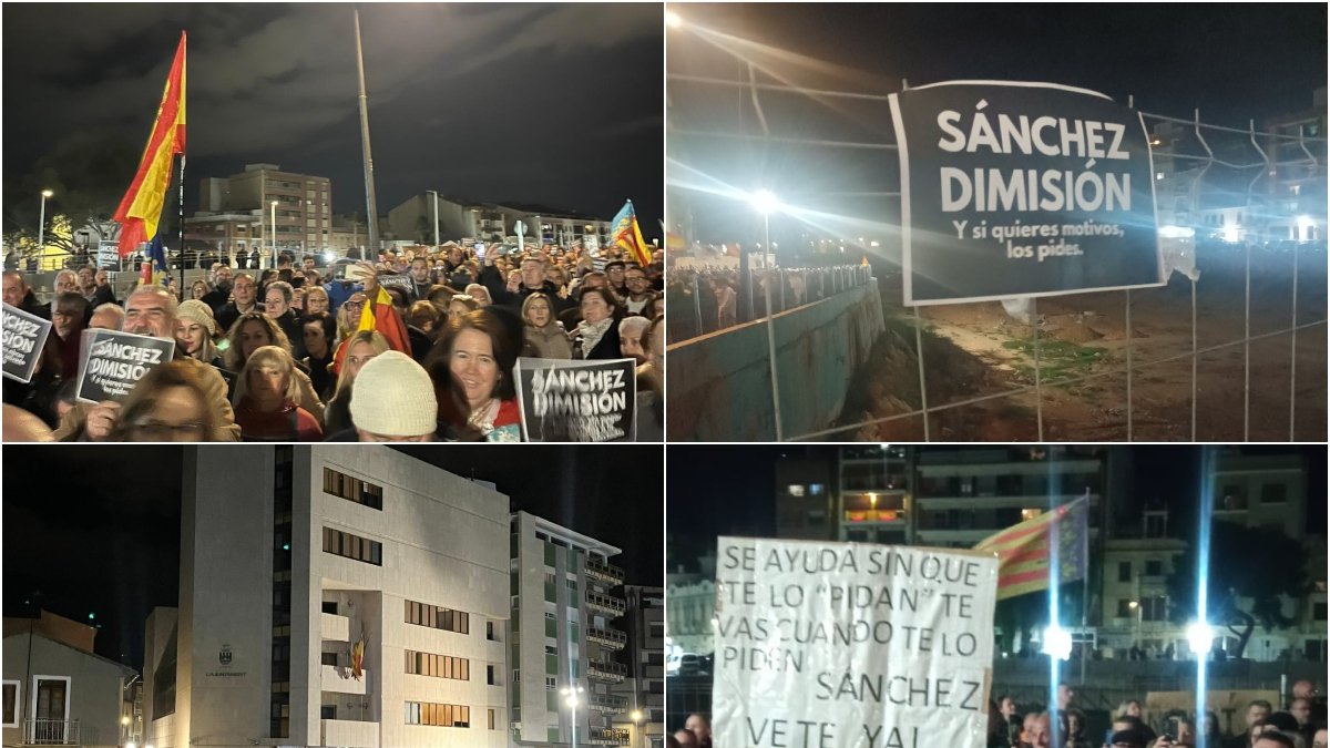 Los vecinos se hartan y toman la calle en Paiporta al grito de "Pedro  Sánchez dimisión"