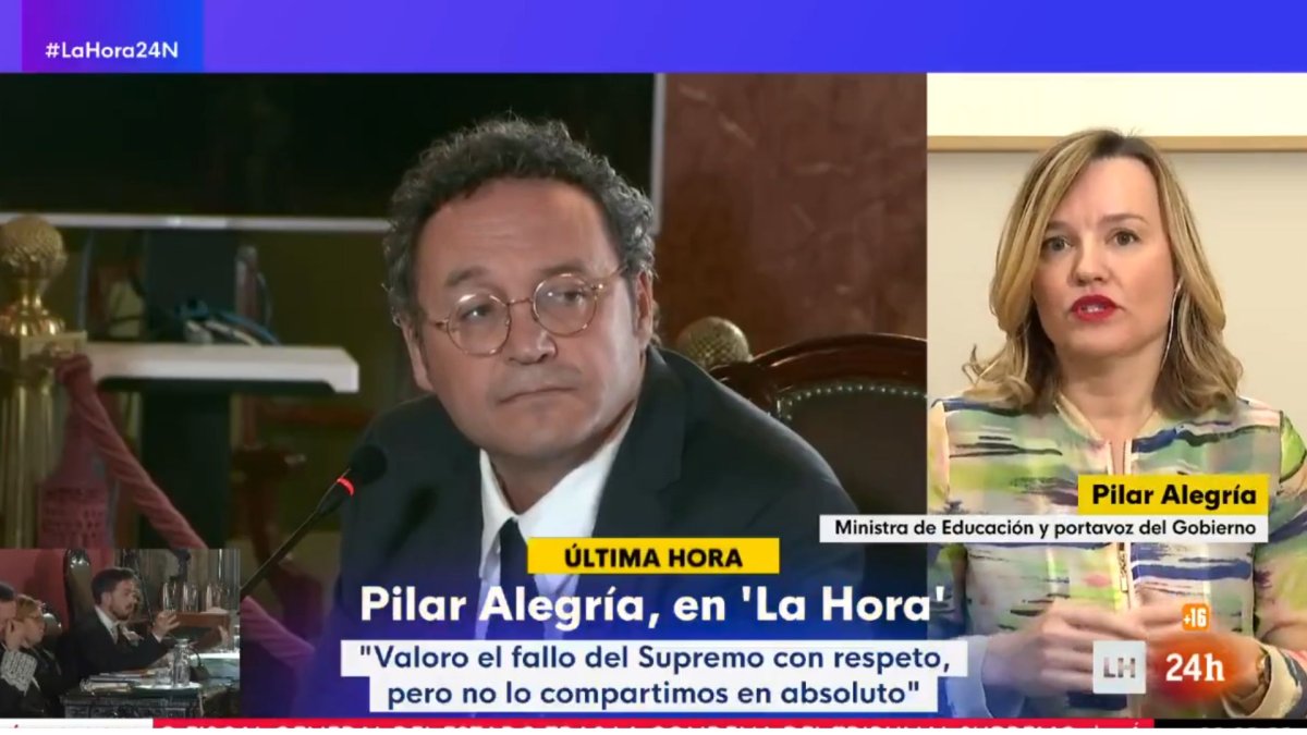 Pilar Alegría en la hora de la 1