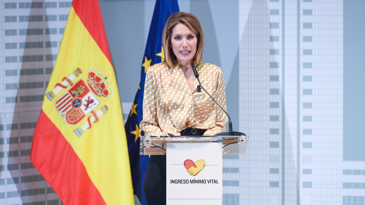 (Foto de ARCHIVO)
La periodista Silvia Intxaurrondo interviene durante la jornada 'IMV: una política más viva que nunca', en el Ministerio de Economía 26/2/2024