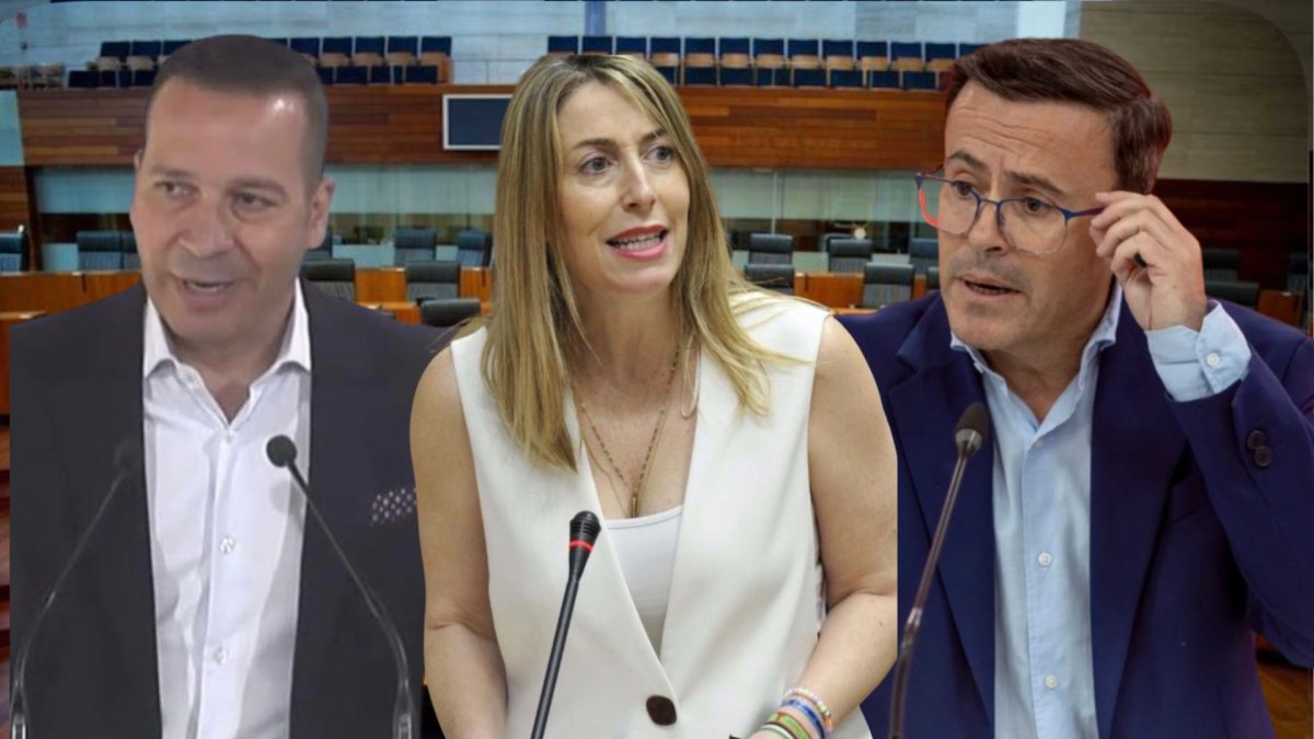 María Guardiola (PP), Óscar Fernández (VOX) y Miguel Ángel Gallardo (PSOE). Candidatos a la presidencia de la Junta de Extremadura