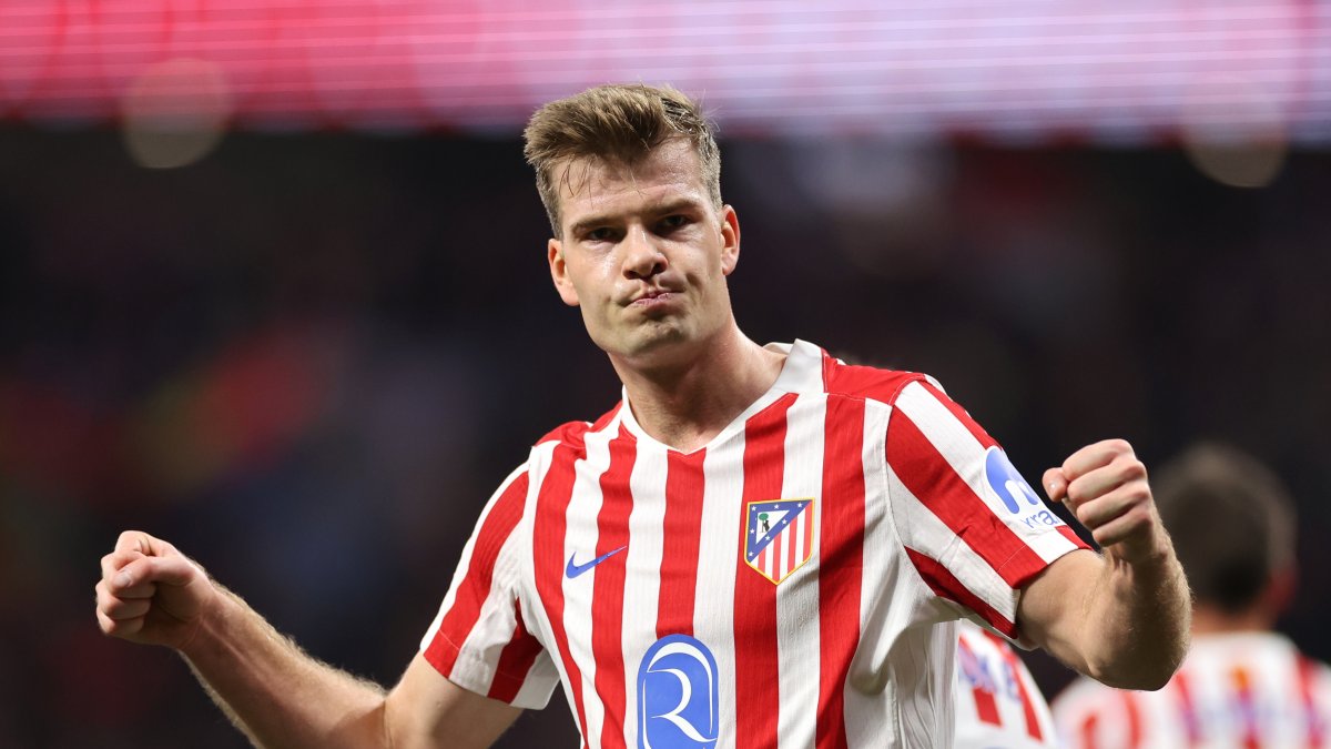 Alexander Sorloth celebra su segundo gol de la noche