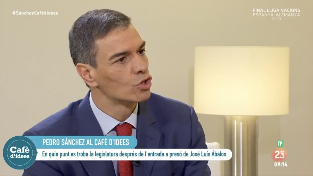 Pedro Sánchez en su entrevista con Gemma Nierga en TVE de Cataluña