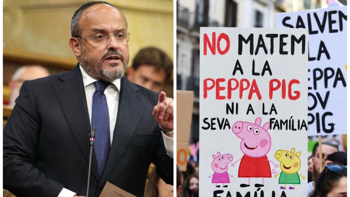 El líder del PP en Cataluña, Alejandro Fernández, y una manifestación si gobernara el PP