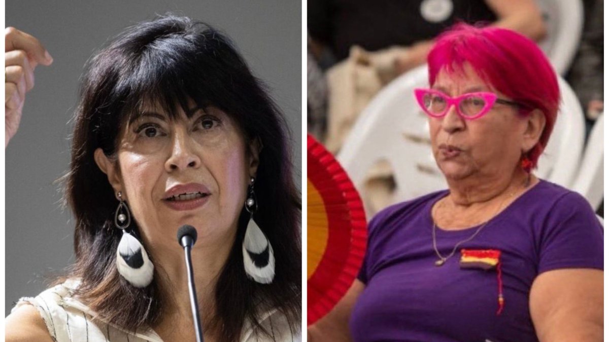 La ministra de Igualdad, Ana Redondo, y un prototipo de Charo