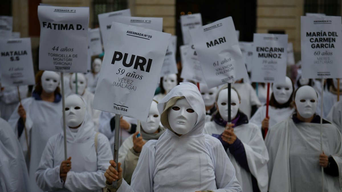 Manifestaciones en Madrid contra la violencia machista.