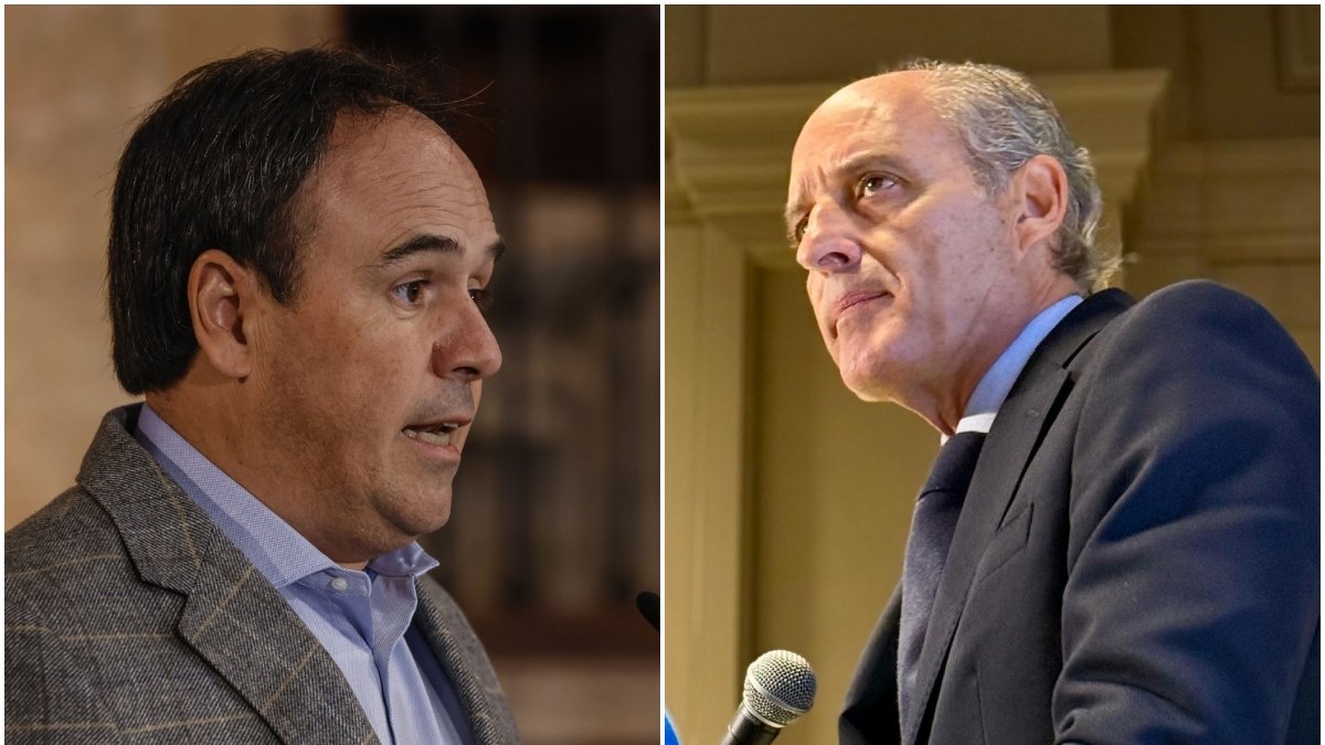 El presidente Juanfran Pérez Llorca y el expresidente Paco Camps