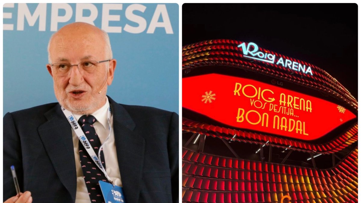 Juan Roig, presidente de Mercadona, y la iluminación de Navidad del Roig Arena