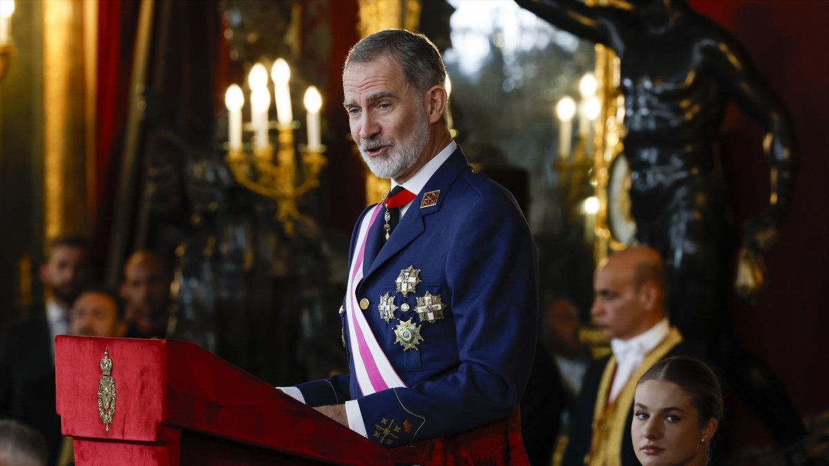 El Rey Felipe durante la Pascua Militar, en el Palacio Real, este 6 de enero de 2026.