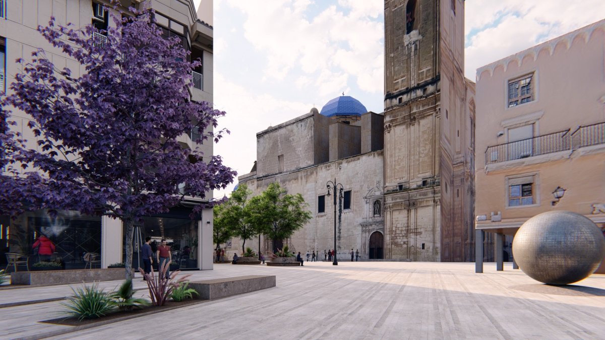 Imagen del proyecto de reforma de la Plaza del Congreso Eucarístico de Elche.