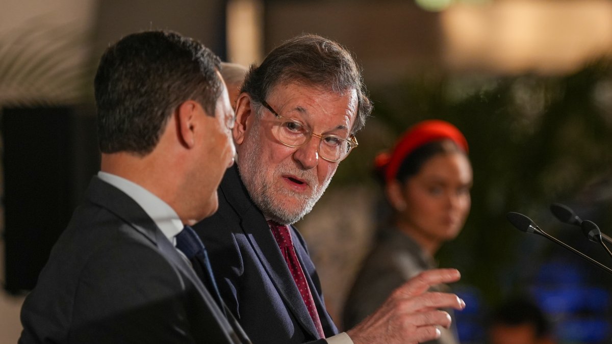 El expresidente del Gobierno Mariano Rajoy  durante la presentación del libro 