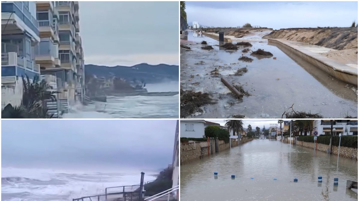 Playas afectadas por el temporal Harry