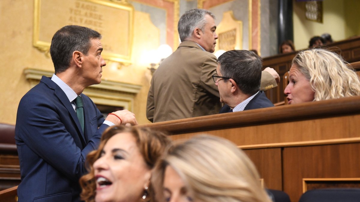 El presidente del Gobierno, Pedro Sánchez, en el Congreso