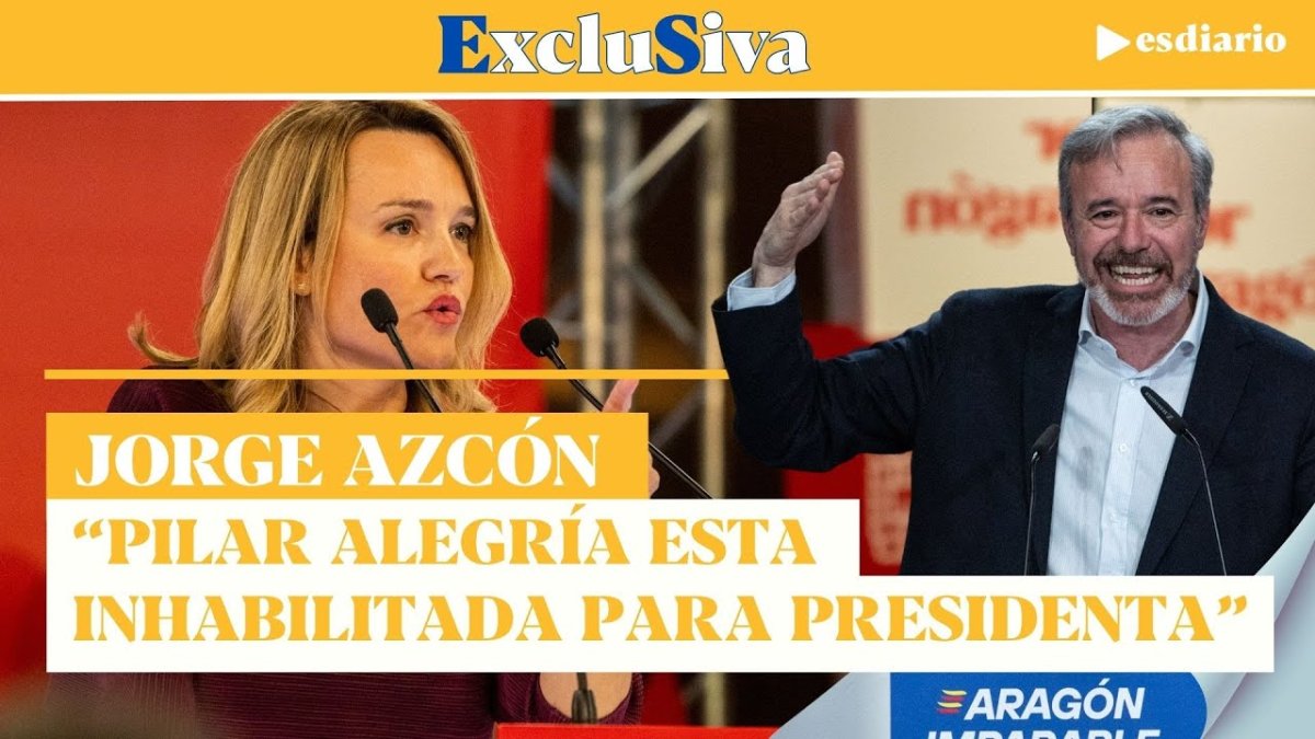 
                Jorge Azcón: "Pilar Alegría está inhabilitada para ser presidenta de Aragón, es la portavoz de las mentiras de Sánchez"
             