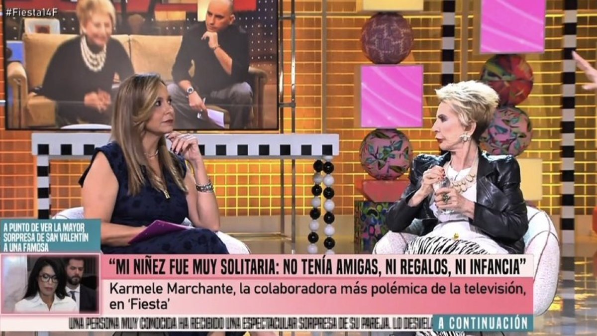 
                Lo que sucedió entre Karmele Marchante y Monika Vergara fuera del directo de Fiesta
             