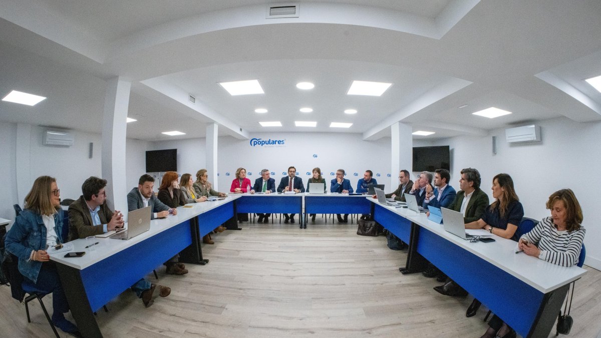 El presidente del Partido Popular de Castilla-La Mancha, Paco Núñez, ante el grupo de coordinadores del área sectorial del PP regional.
Sebastián Hipperdinger / Europa Press
17/2/2026