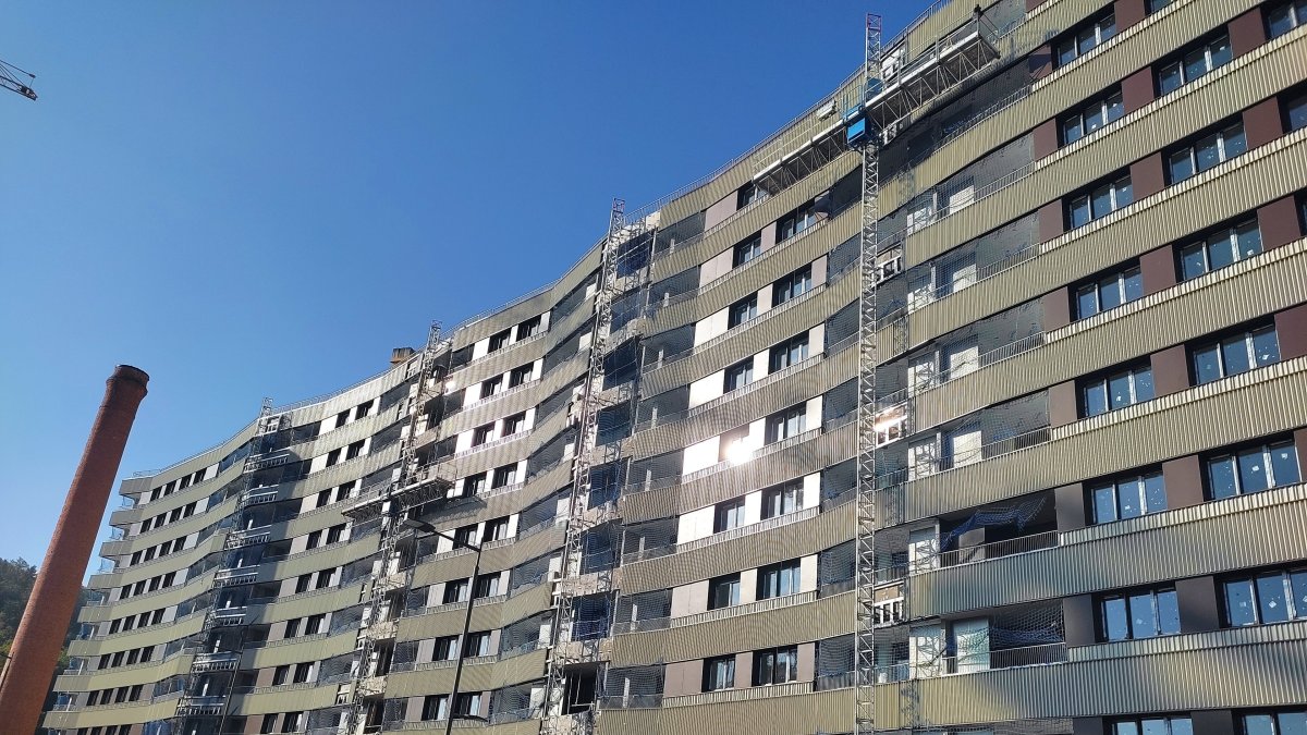 Viviendas en construcción en el barrio de Bolueta