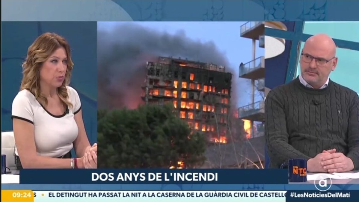 Entrevista de À Punt a Enrique, padre de una víctima del incendio en el edificio de Campanar