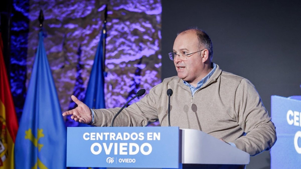 El secretario general del PP, Miguel Tellado, en Oviedo