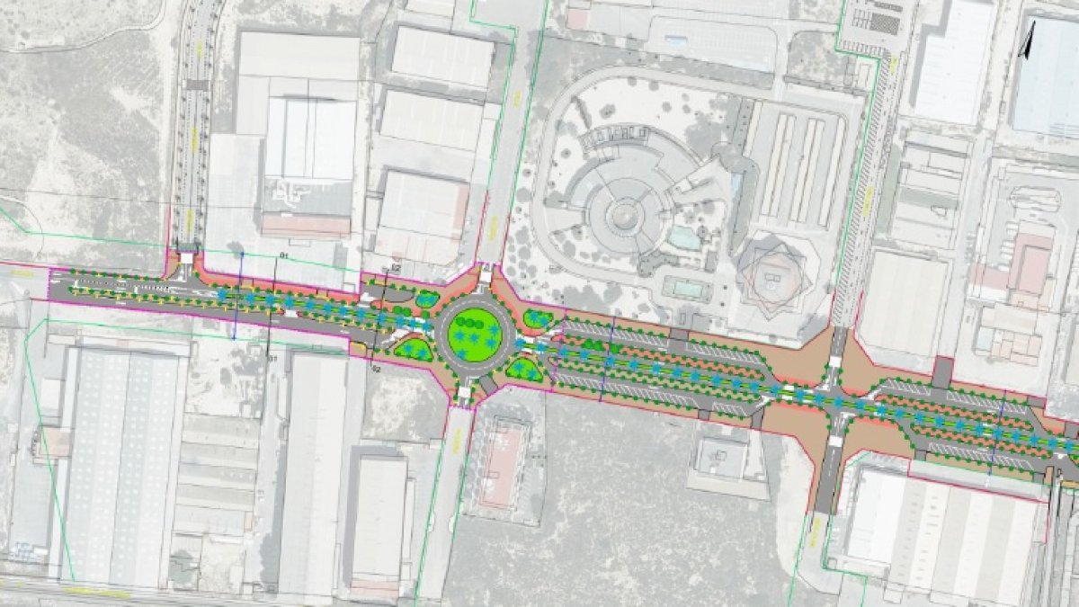Plano de las obras en la avenida de Elche.